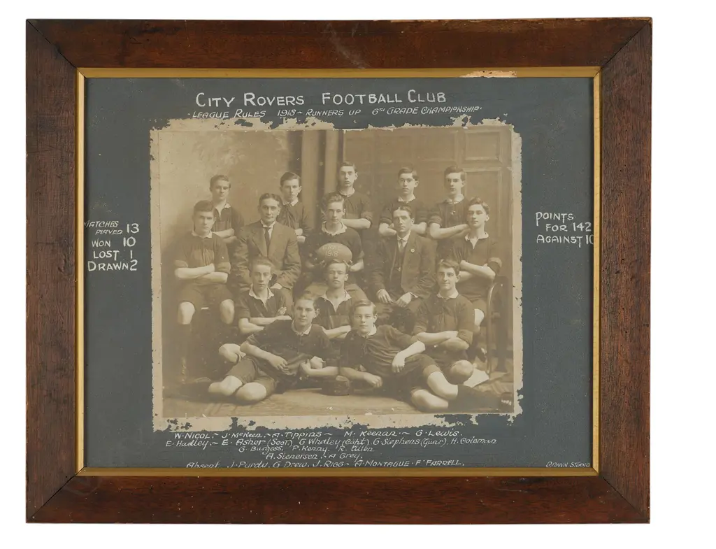 Ernest Whalley/Crown Studio 'Napier City Rovers Football Club 1918', Image 1++